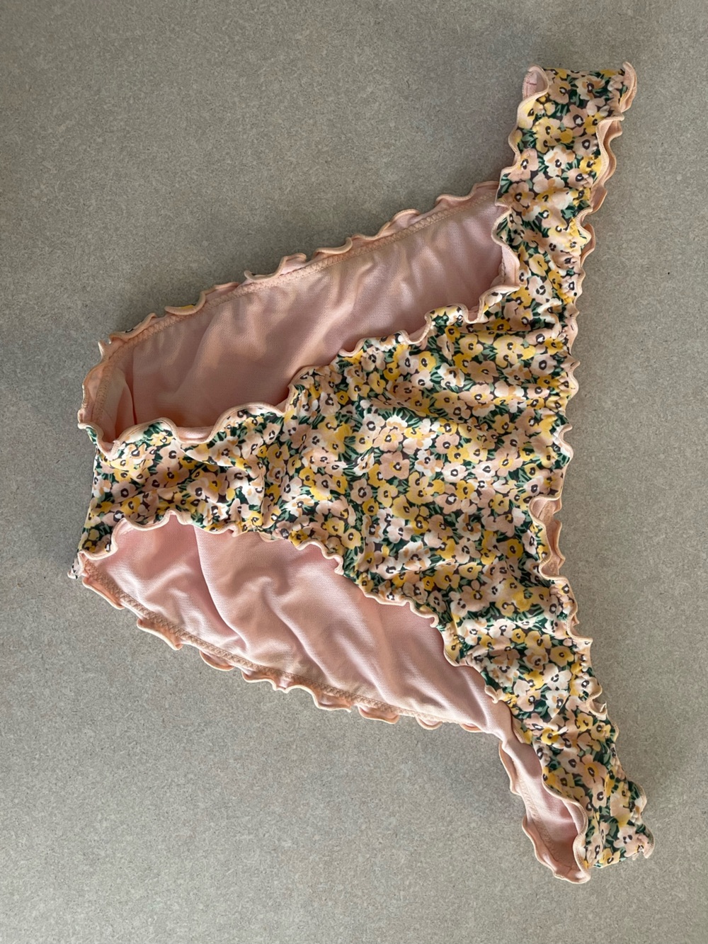 Shade & Shore Pink Floral Ruffle Bikini Bottoms